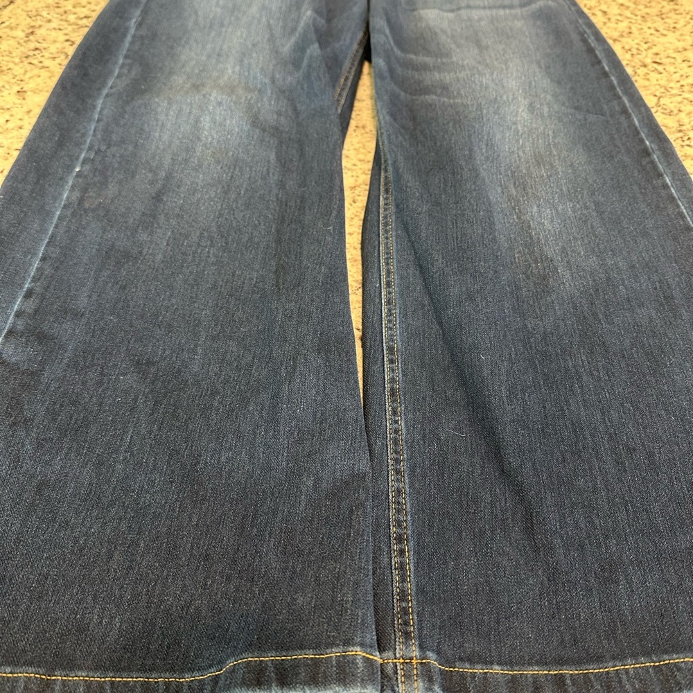 HALARA Blue Denim Jeans with Yellow Stitching
